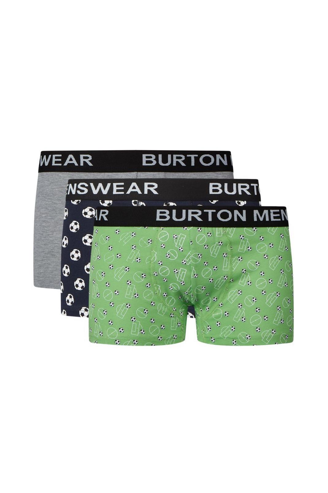 Multi 3 Pack Coloured Football Hipster Trunks image number 1