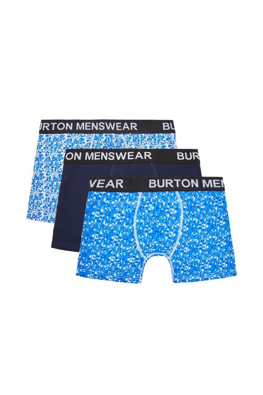 3 Pack Navy And White Tie Dye Hipster Trunks