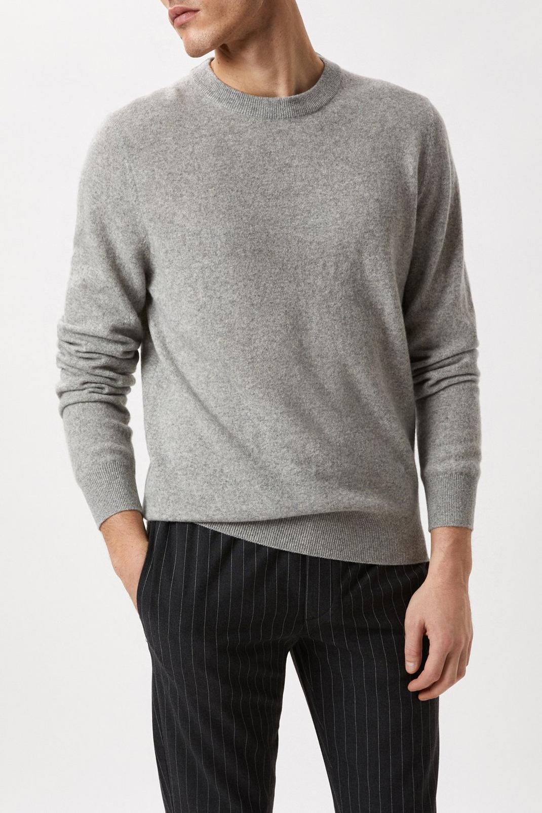 131 1904 Wool Blend Crew Neck Jumper With Cashmere image number 1
