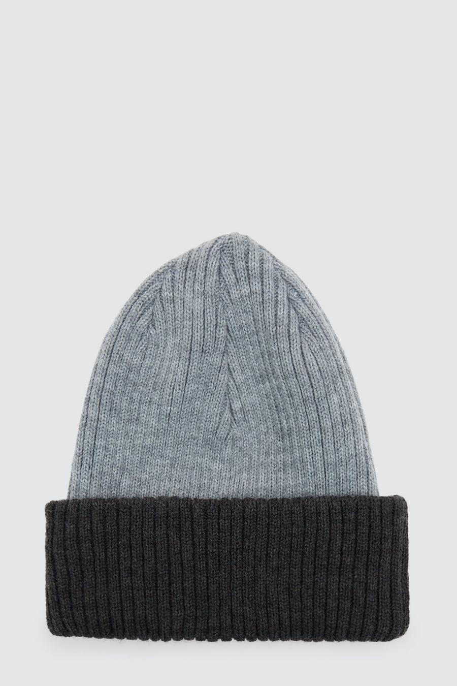 Recycled Two Colour Turn Up Beanie