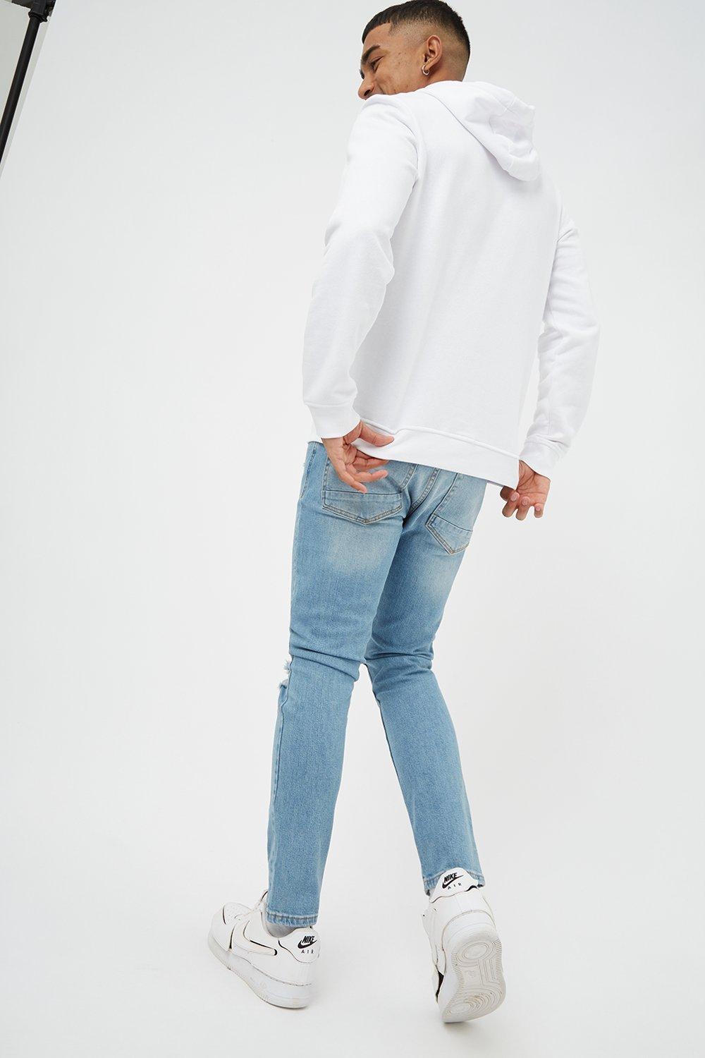 light blue paint splatter jeans