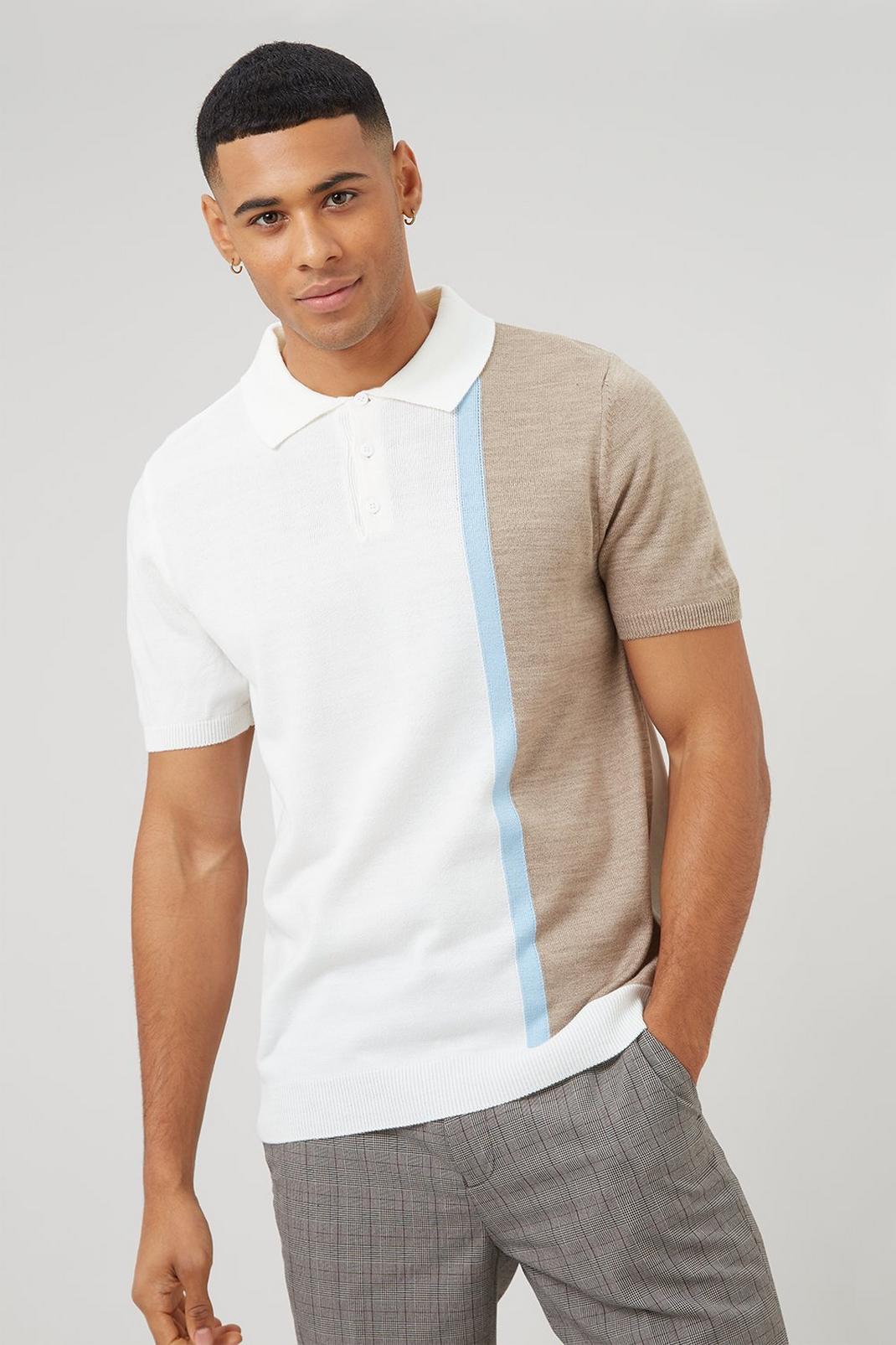 124 Short Sleeve Colour Block Polo image number 1
