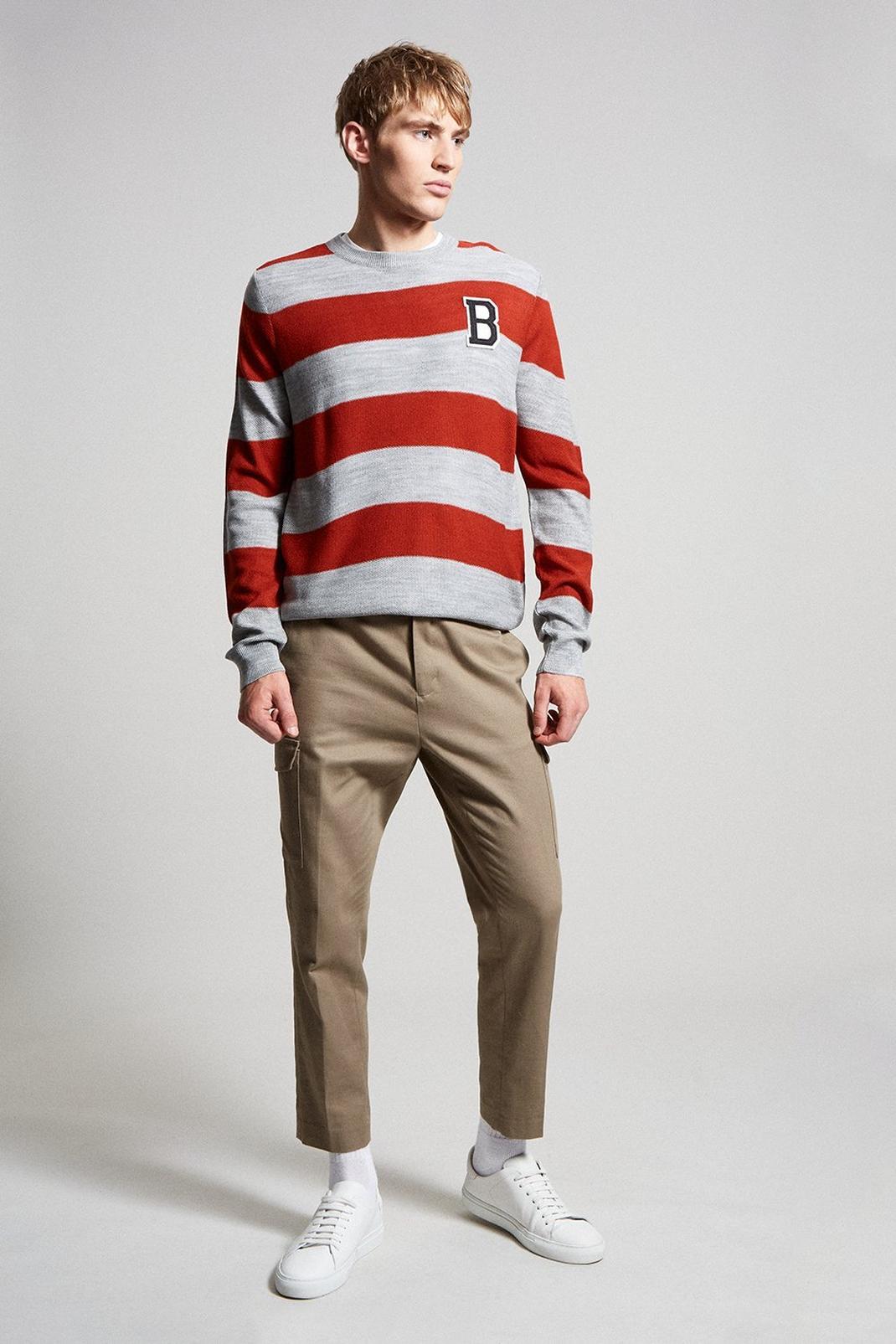 427 Long Sleeve Block Stripe Crew With Badge image number 2