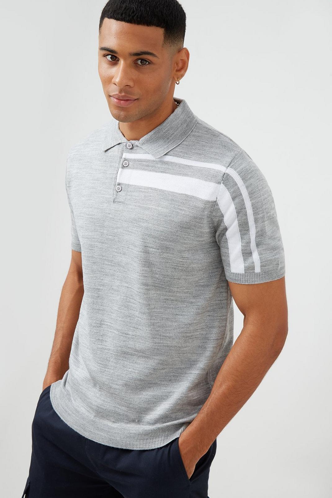 979 Short Sleeve Chest Stripe Polo image number 1