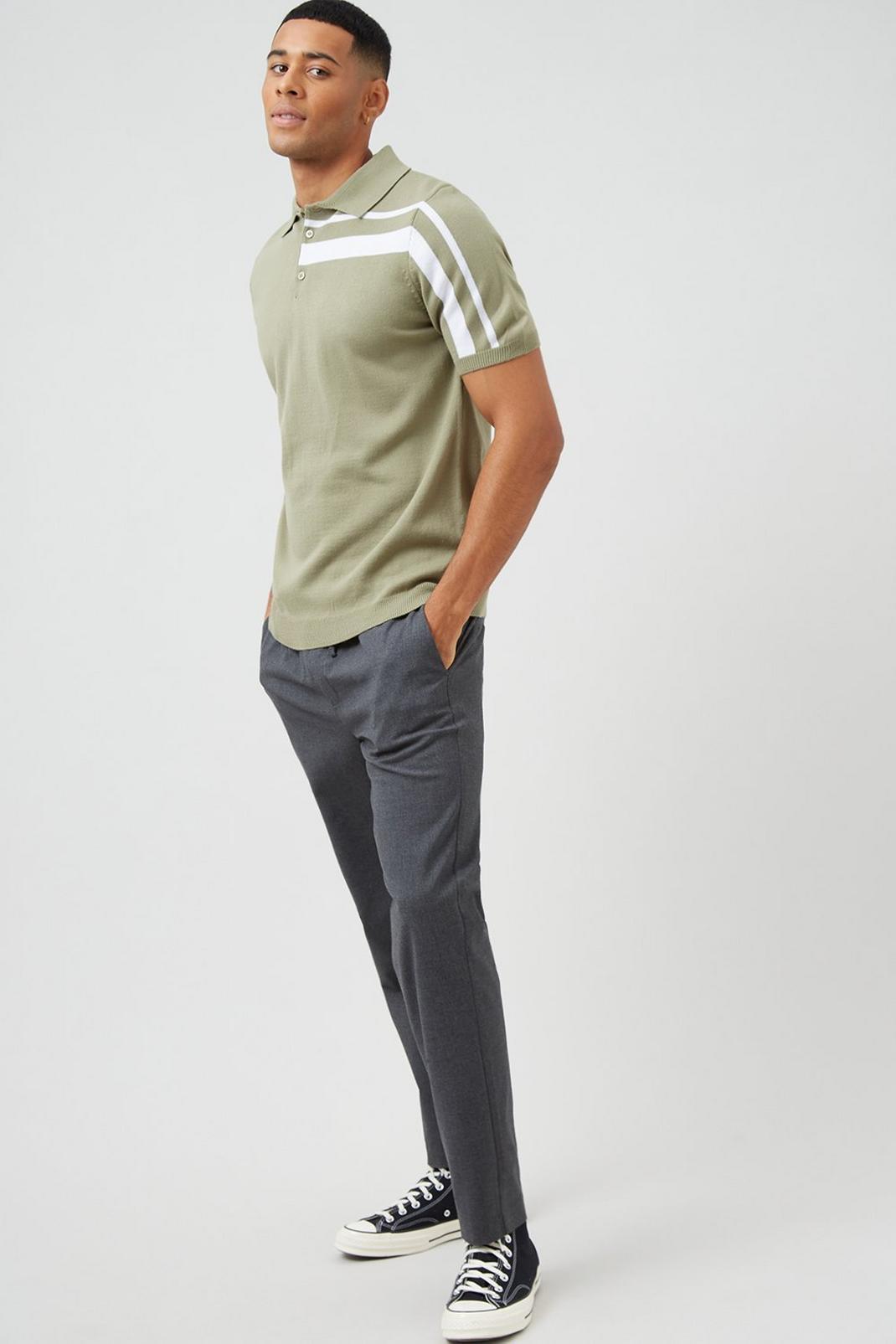 739 Short Sleeve Chest Stripe Polo image number 2
