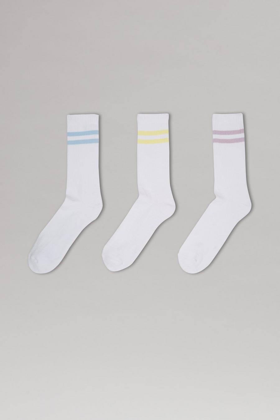 3 Pack Stripe Crew Socks