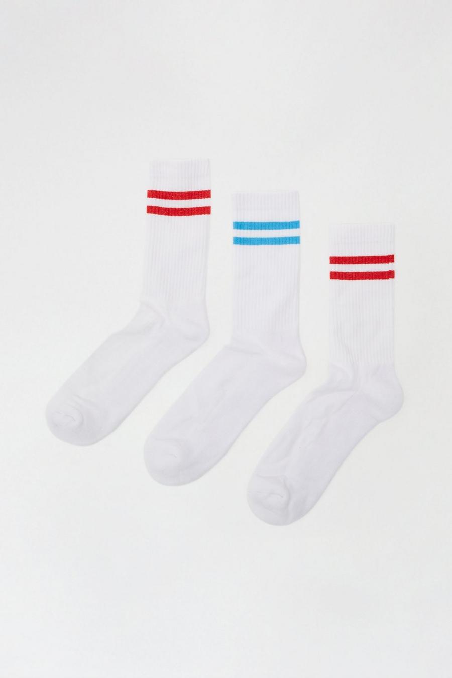 3 Pack Stripe Crew Socks