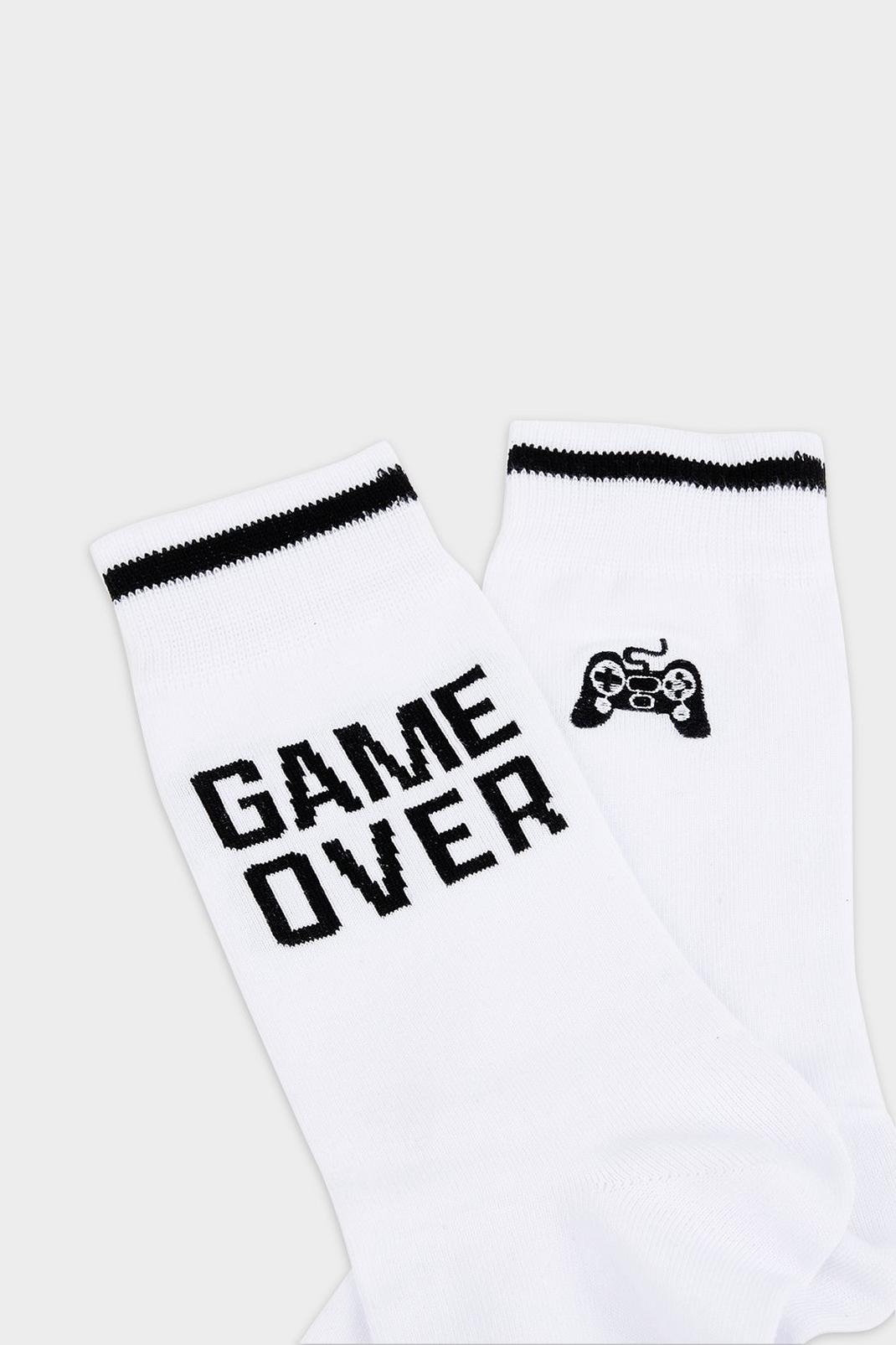 173 2 Pack Slogan Game Over Socks image number 2