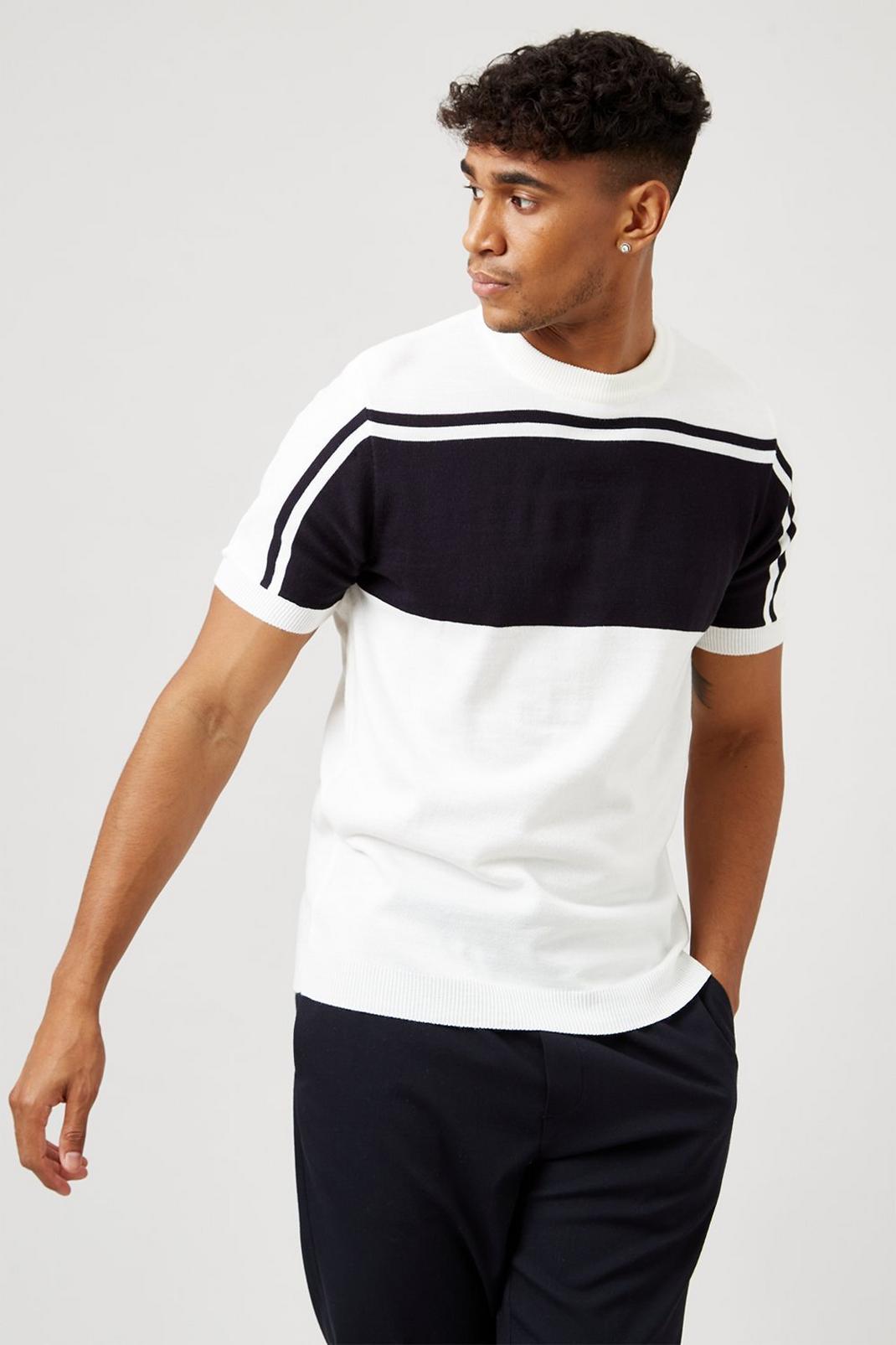 124 Chest Stripe Knitted Tee image number 1