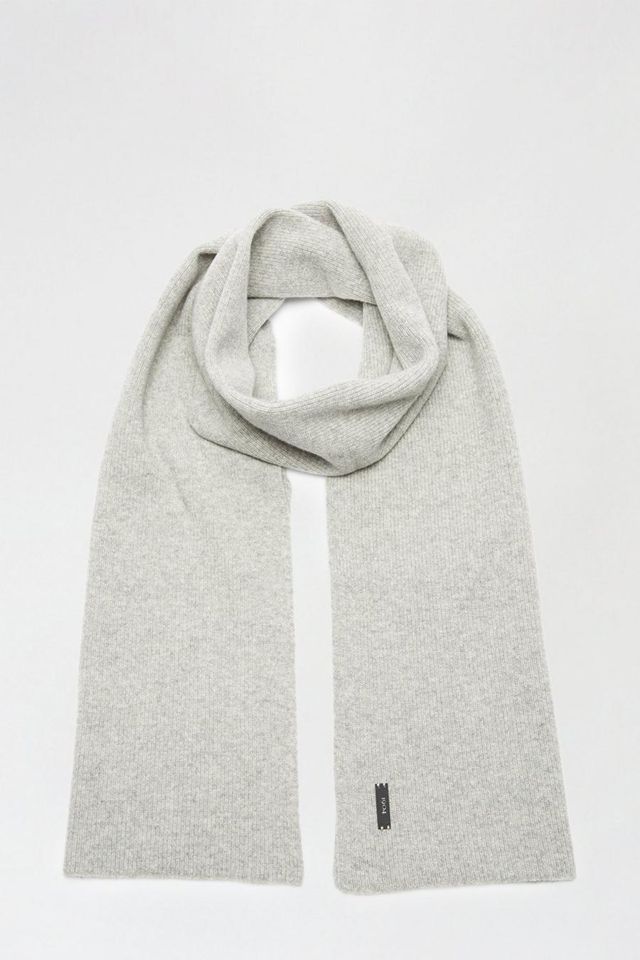 1904 Grey Wool Blend Scarf With Cashmere