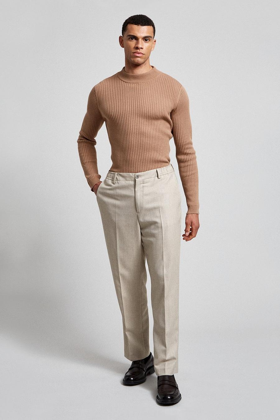 Slim Fit Texture Elasticated Trouser