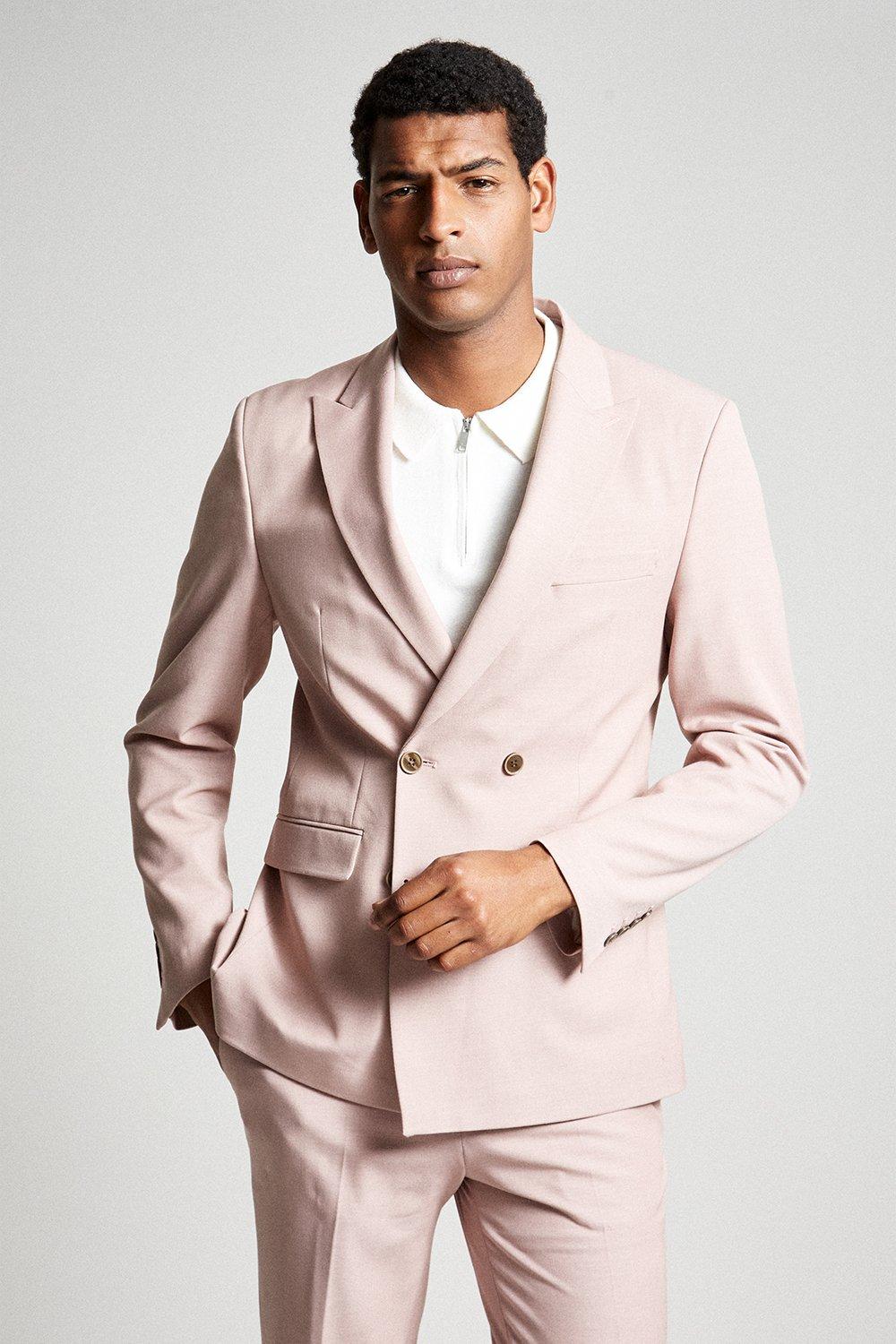 pink slim suit