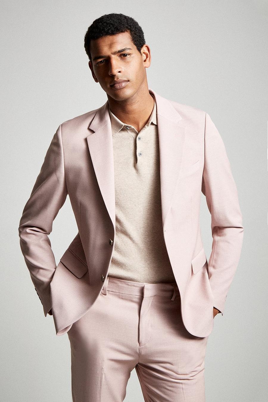 Slim Fit Pink Stretch Jacket