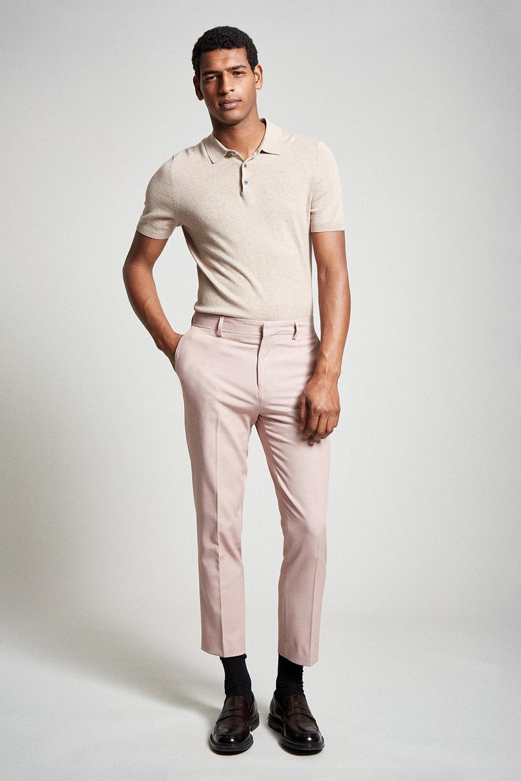 Slim Stretch Pink Suit Trouser image number 1