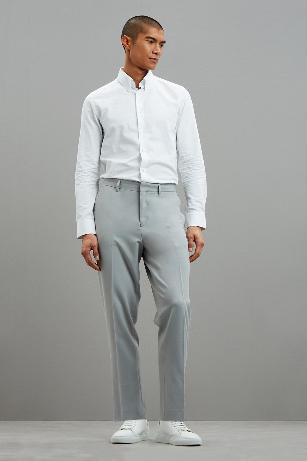 793 Tapered Crop Stretch Stone Suit Trouser image number 2