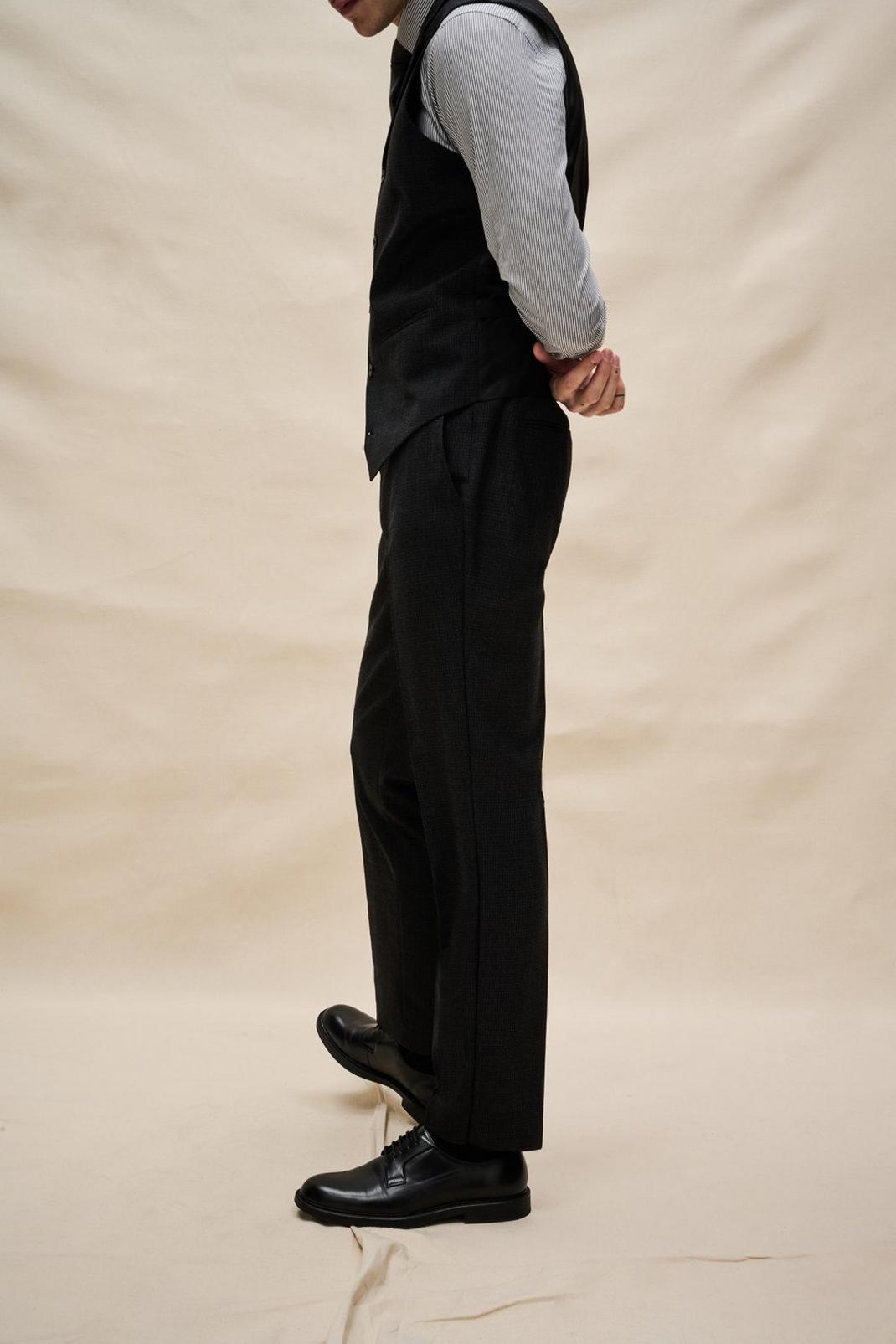 115 1904 Charcoal Textured Tailored Suit Trouser image number 2