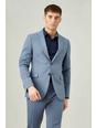 Airforce blue Skinny Fit Stretch Blue Suit Jacket