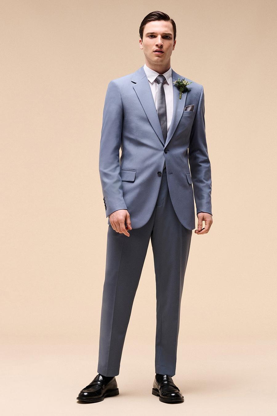 Relaxed Fit Stretch Blue Sb Suit Jacket
