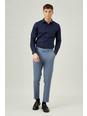 Airforce blue Skinny Fit Stretch Blue Suit Trouser
