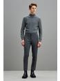 Skinny Fit Stretch Grey Suit Trouser