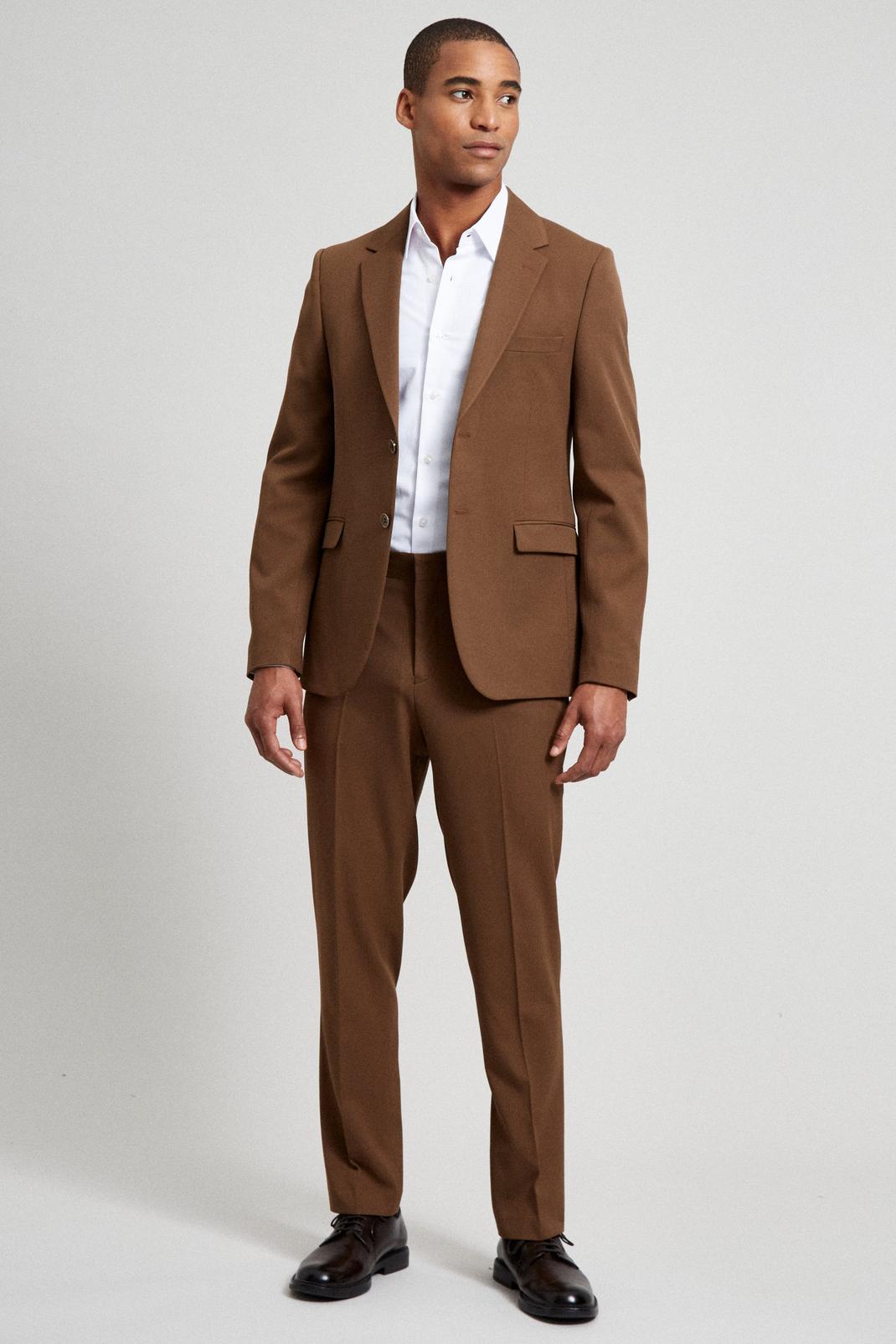 109 Slim Stretch Dark Earth Suit Trouser image number 1
