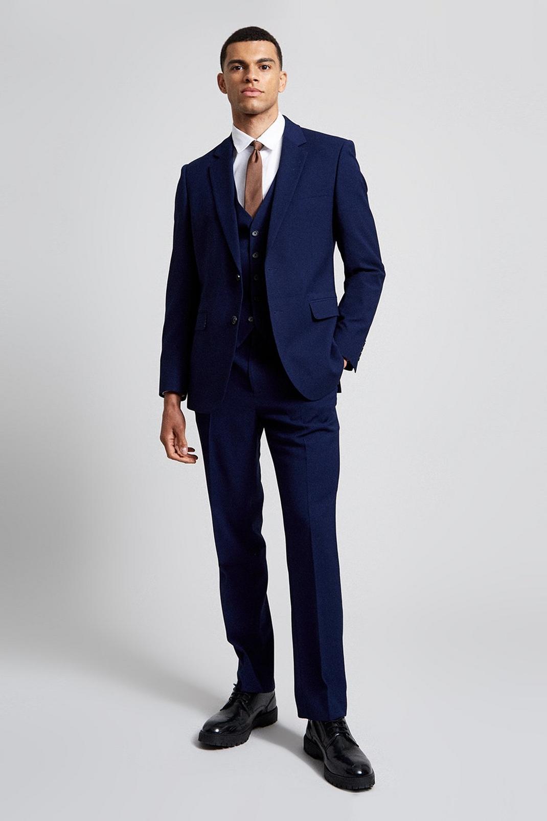 106 Blue Texture Suit Waistcoat image number 2