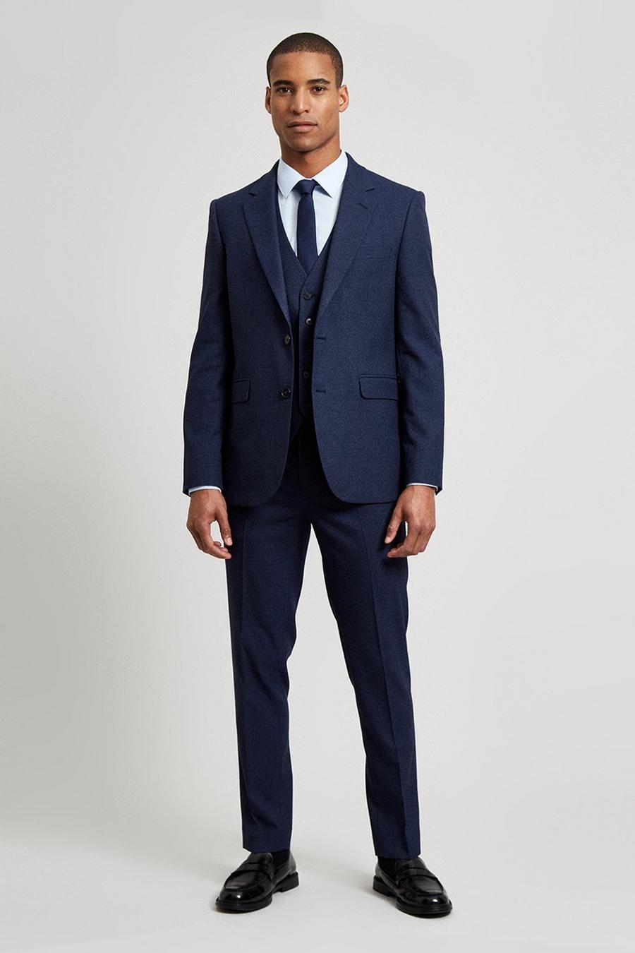 Navy Marl Slim Fit Two-Piece Suit