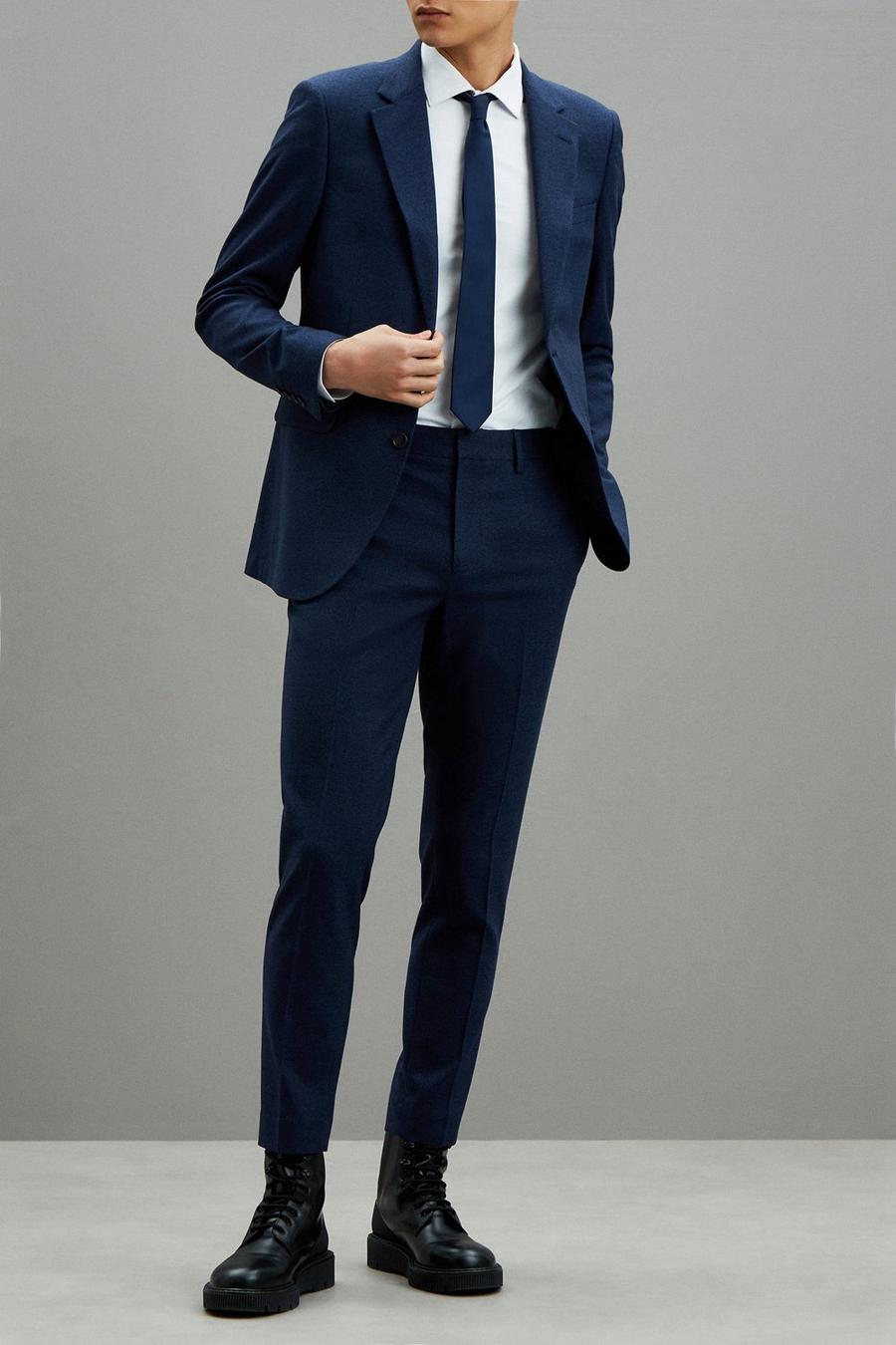 Navy Marl Skinny Fit Two-Piece Suit