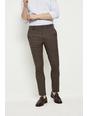 Skinny Fit Brown Highlight Check Trouser
