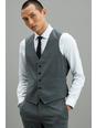 Mid grey Slim Fit Grey Texture Waistcoat