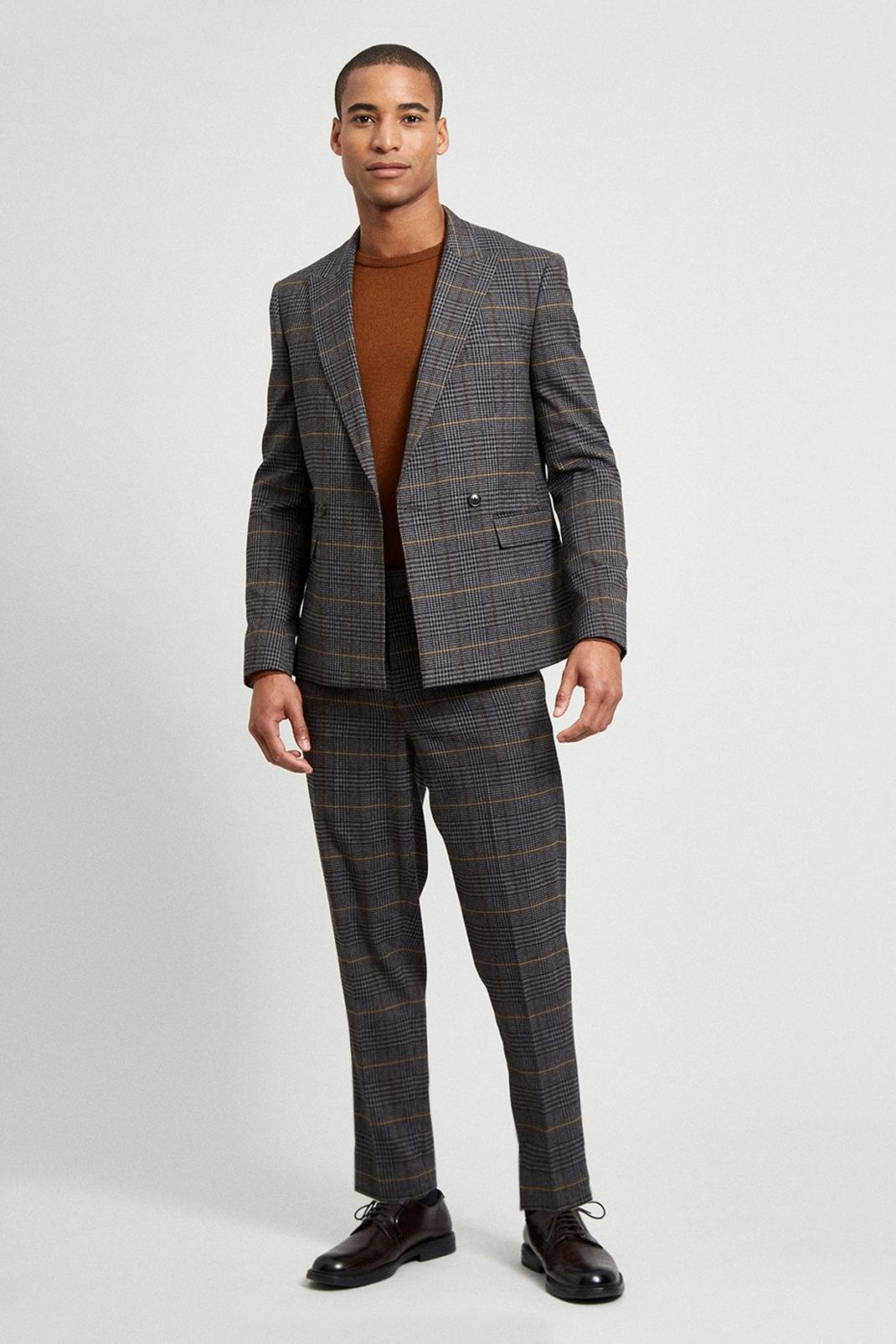 Tan Highlight Check Two-Piece Suit image number 2