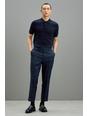 Mid blue Tapered Fit Navy Heritage Check Trouser
