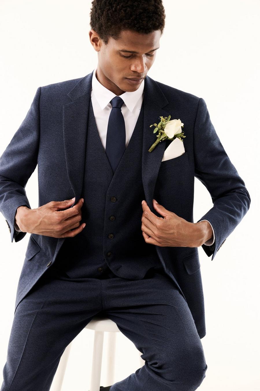 Navy Marl Tailored Fit Two-Piece Suit