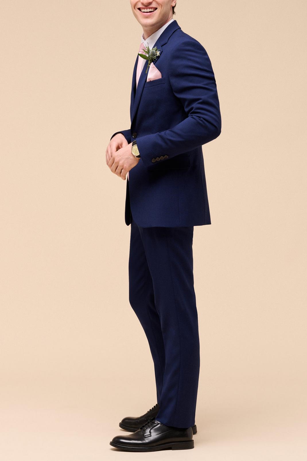 148 Navy Texture Skinny Fit Suit Jacket image number 1