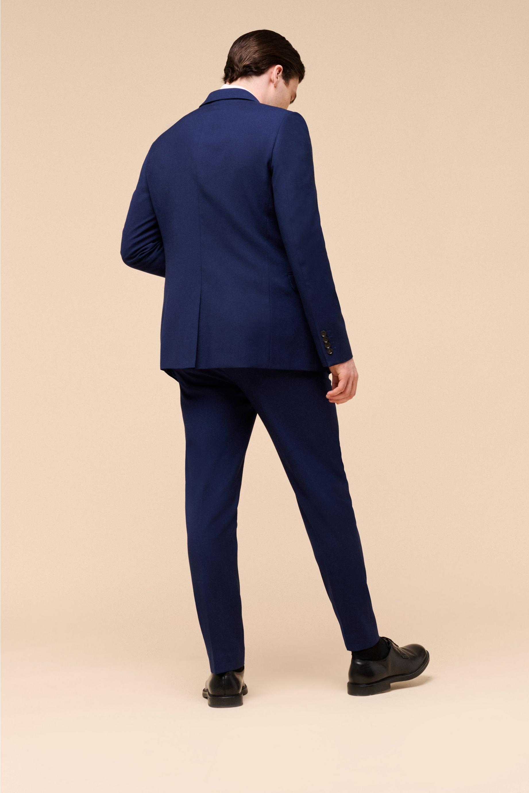 Navy Texture Skinny Fit Two-Piece Suit