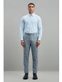 564 Light Blue Pow Check Slim Fit Suit Trouser
