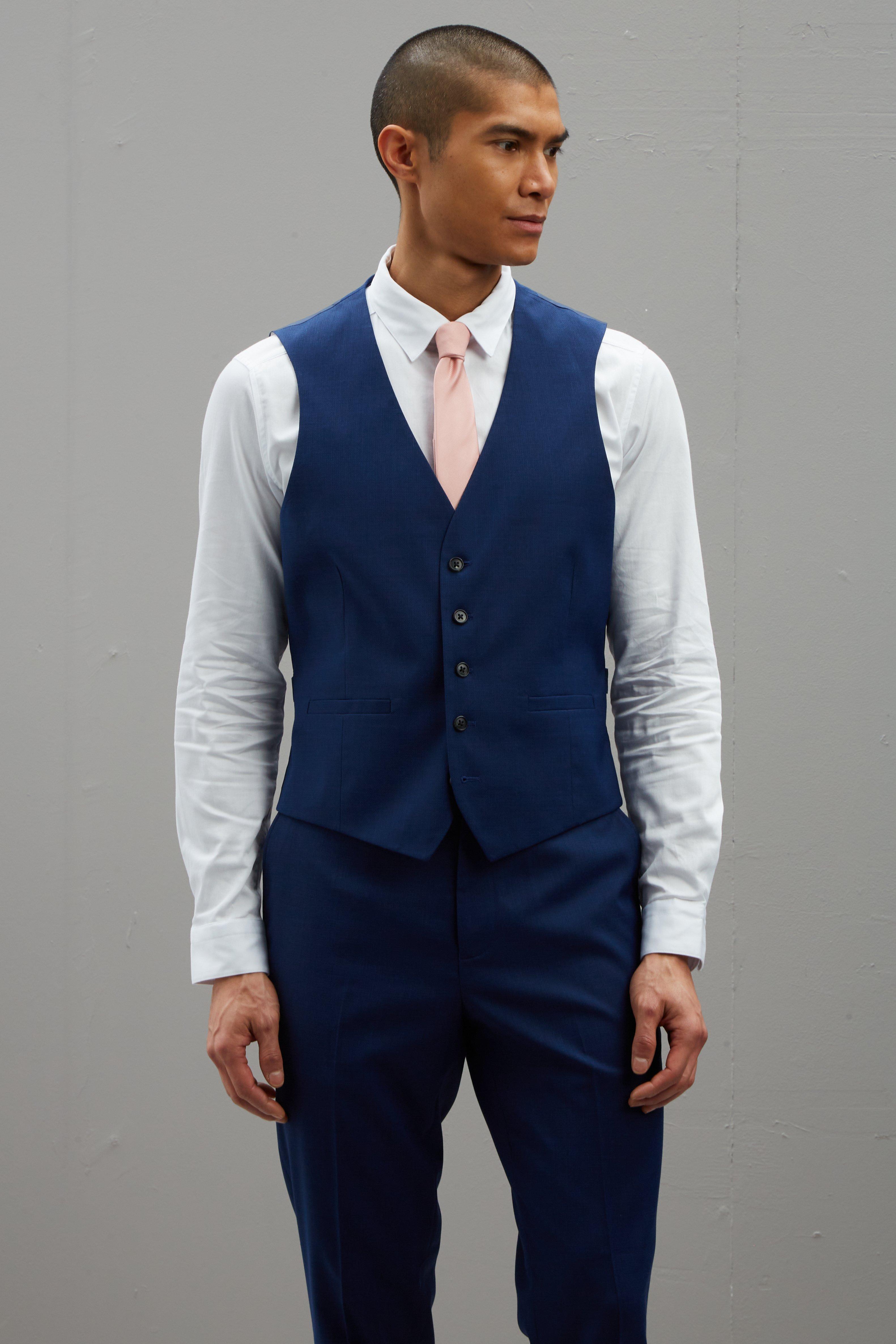 royal blue waistcoat and trousers