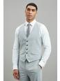 508 Light Grey Marl  Texture Slim Suit Waistcoat