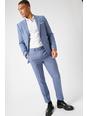 340 Blue Microweave Texture Slim Suit Trouser
