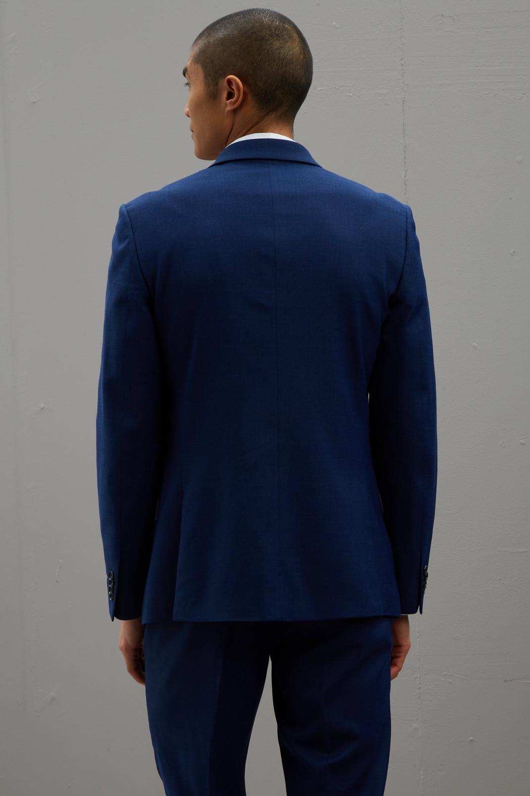 Cobalt Slub Texture Slim Fit Three-Piece Suit image number 2