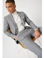 802 Grey Stepweave Skinny Fit Suit Blazer