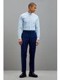 Mid blue Tailored Fit Blue Self Check Trouser