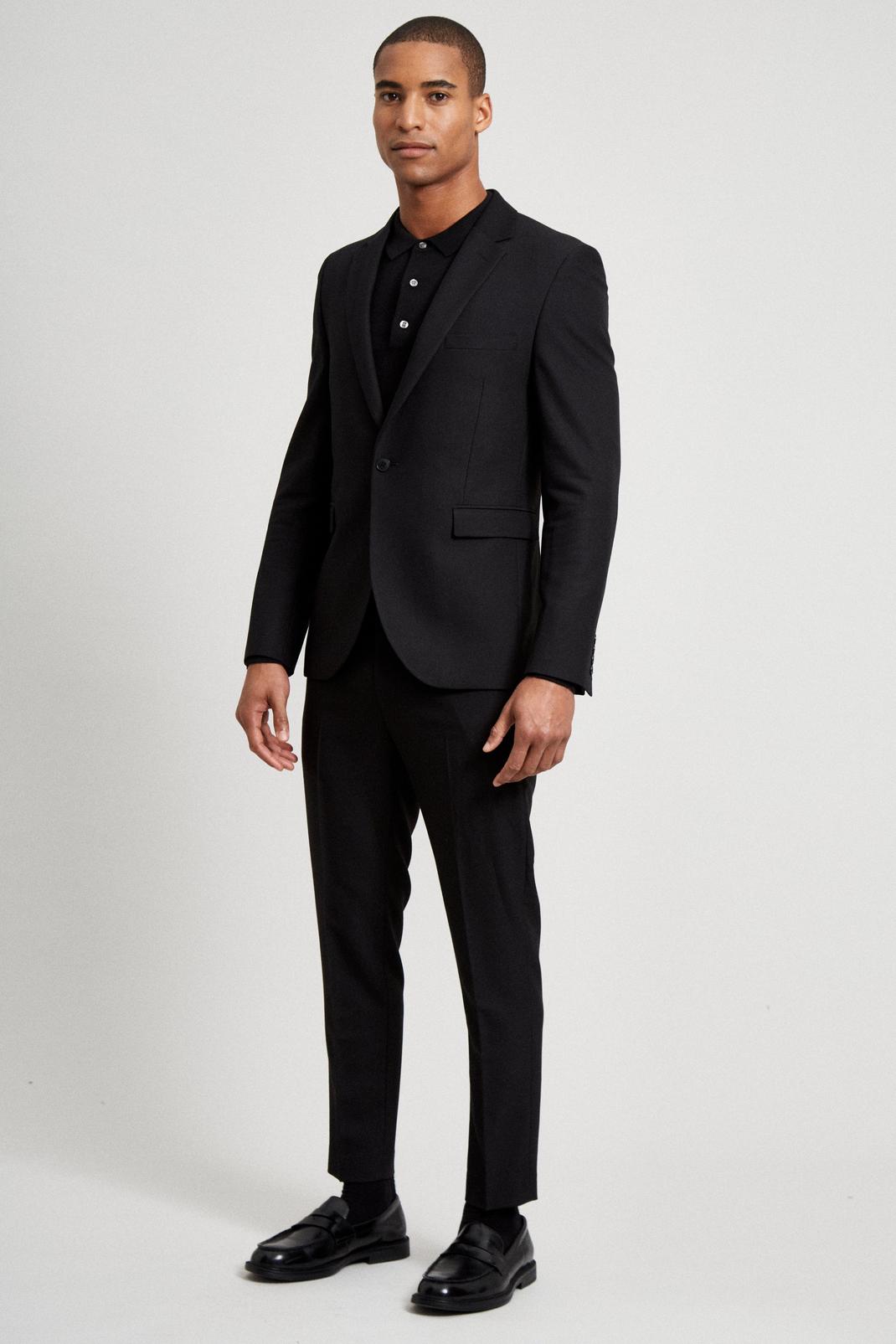 105 Black Super Skinny Bi-stretch Suit Blazer image number 2