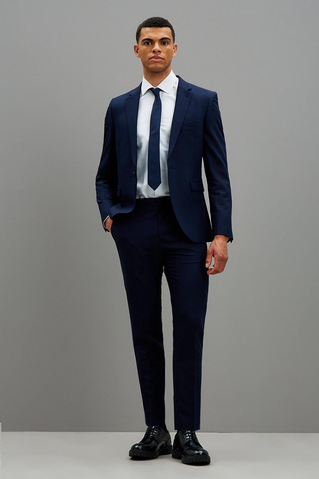 Navy Super Skinny Bi-Stretch Two-Piece Suit image number 2