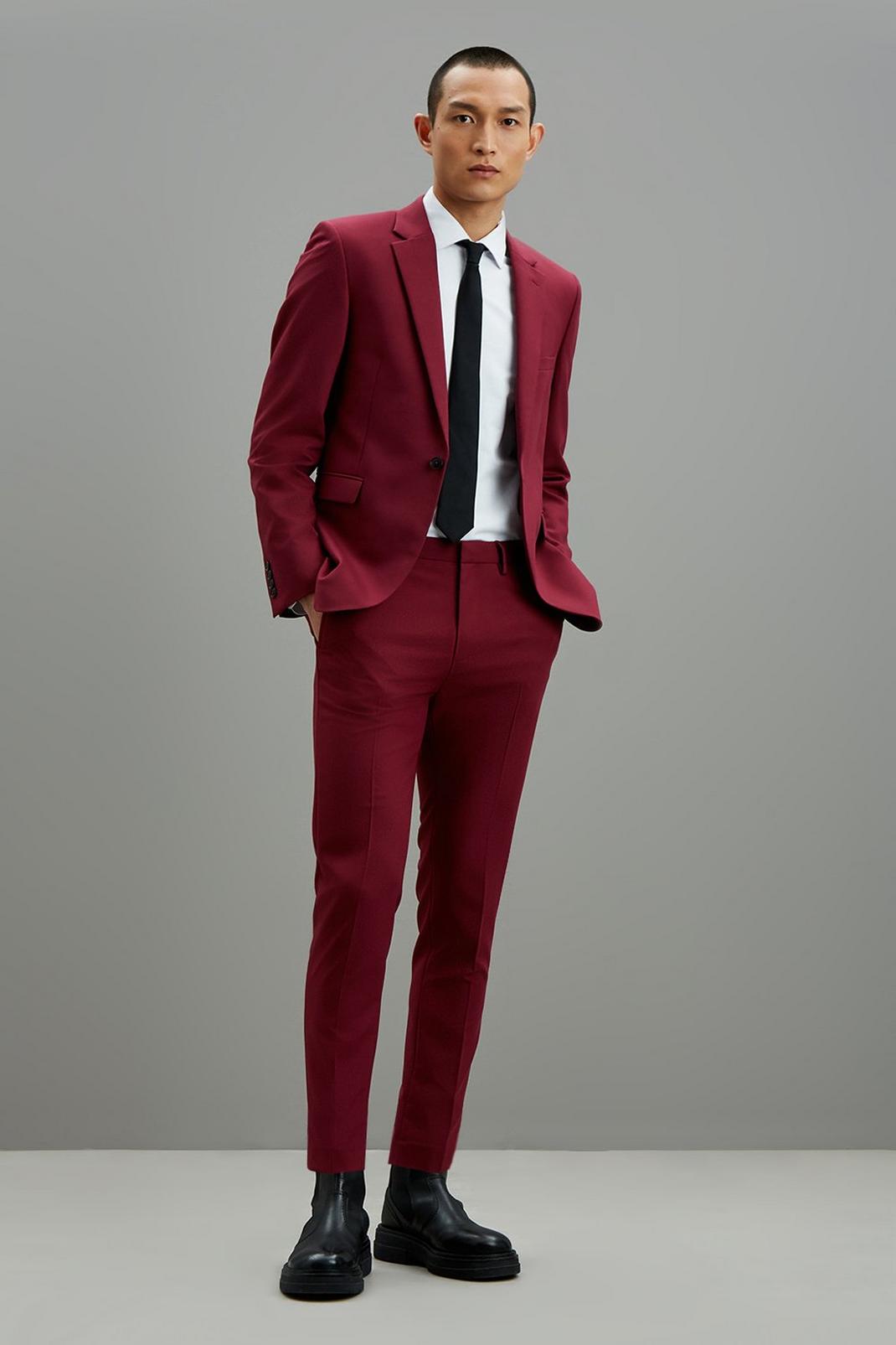 116 Berry Super Skinny Bi-stretch Suit Blazer image number 2