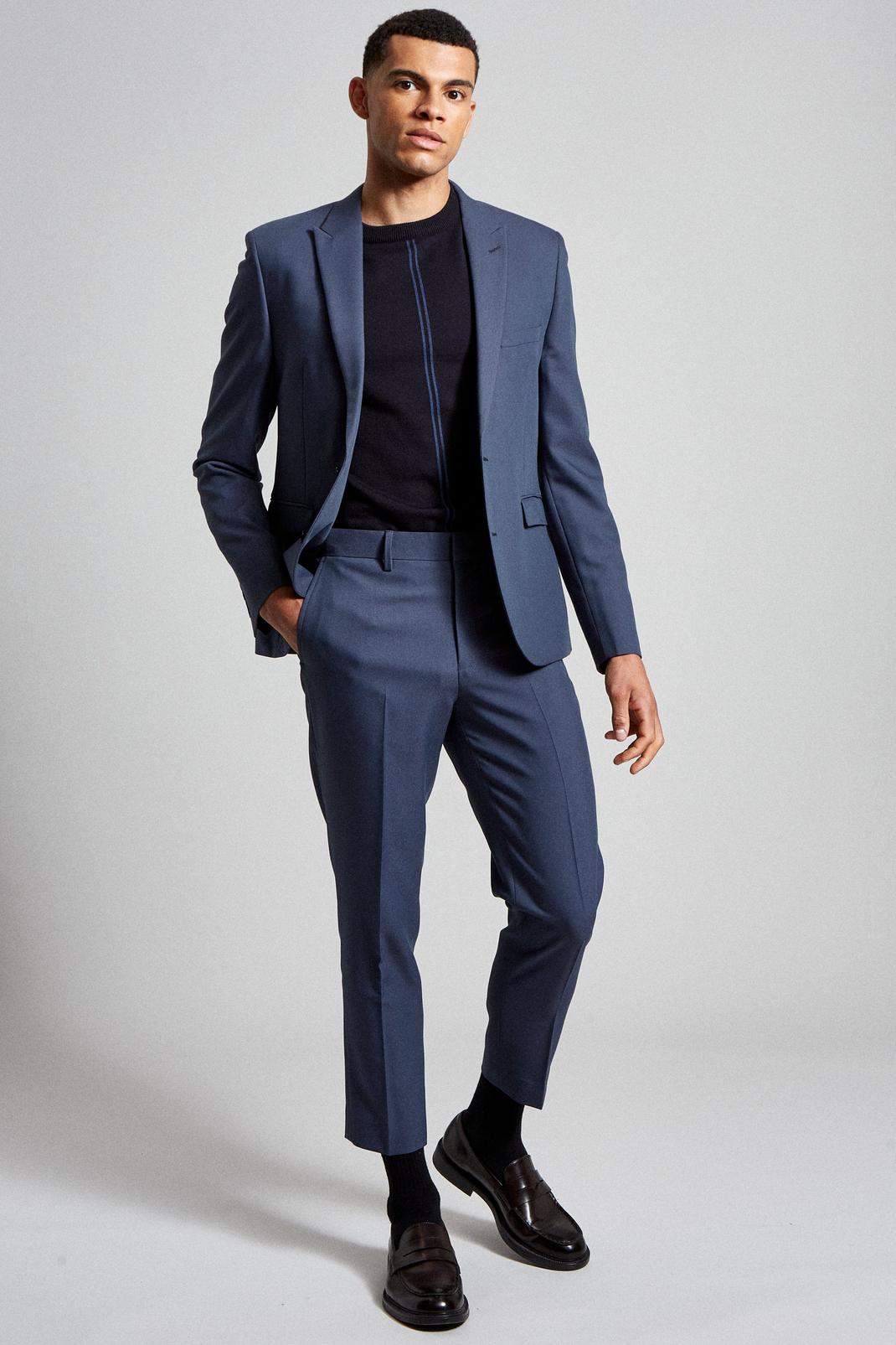 106 Skinny Fit Blue Bi-stretch Suit Jacket image number 2