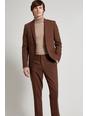 Skinny Fit Brown Crop Bi-stretch Suit Trouser