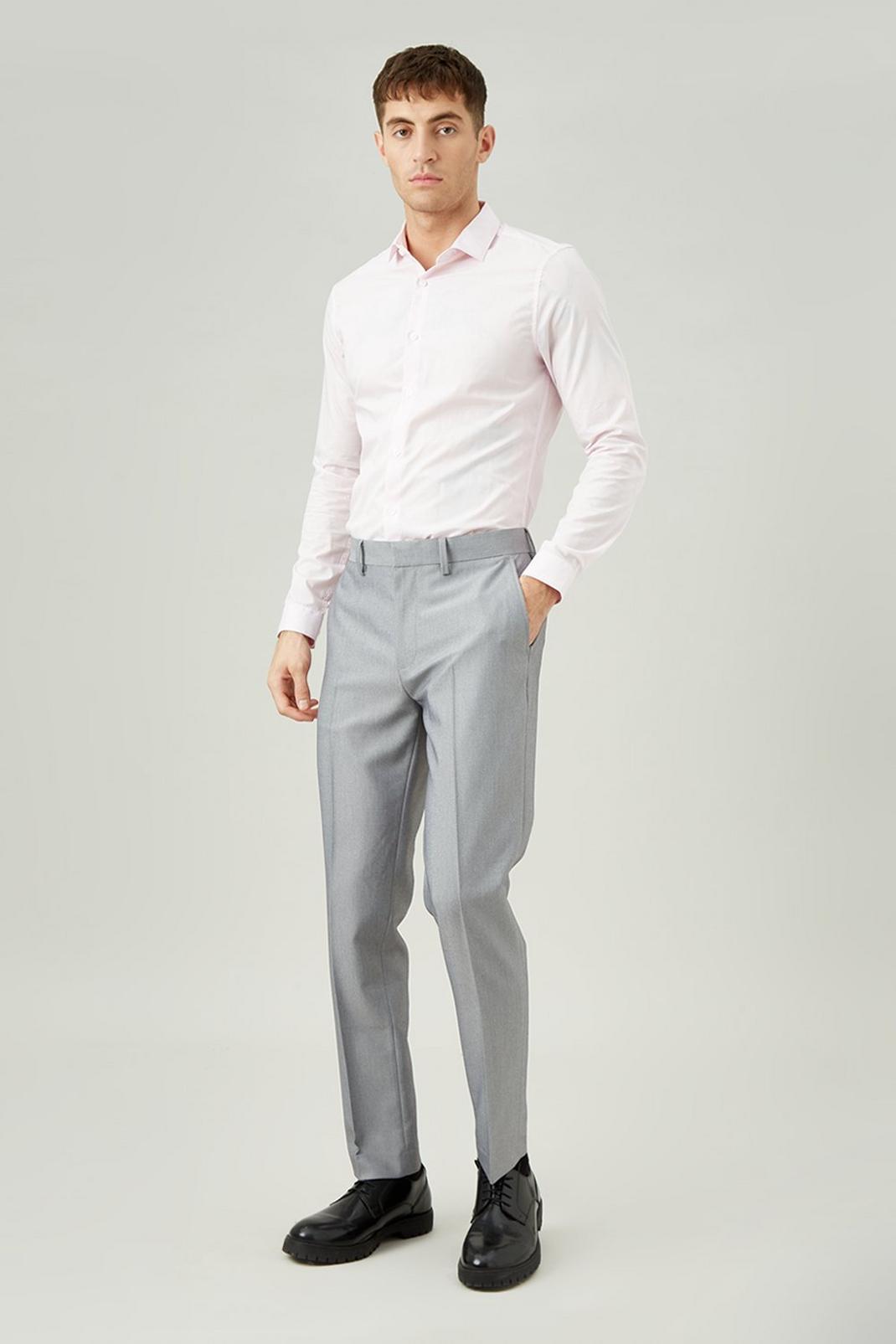 Light grey Slim Fit Grey Bi-stretch Suit Trouser image number 1