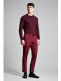 Cherry Skinny Crop Fit Burgundy Bi-stretch Suit Trouser