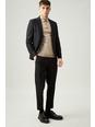 Skinny Crop Fit Black Bi-stretch Suit Trouser